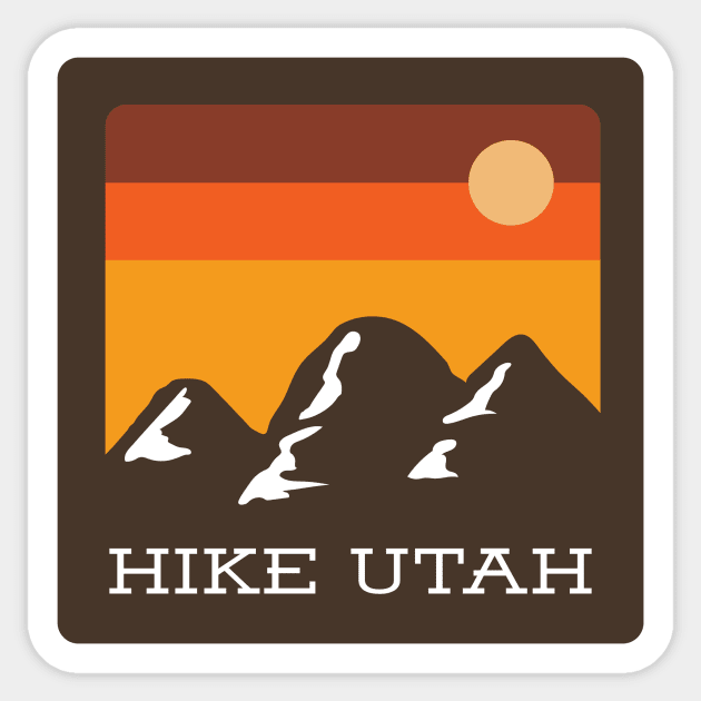 Hike Utah Retro Logo Sticker by HolidayShirts